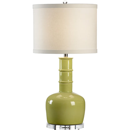 Chang Lamp by Wildwood in kiwi green glaze, clear. Made from ceramic, porcelain in a modern style.
