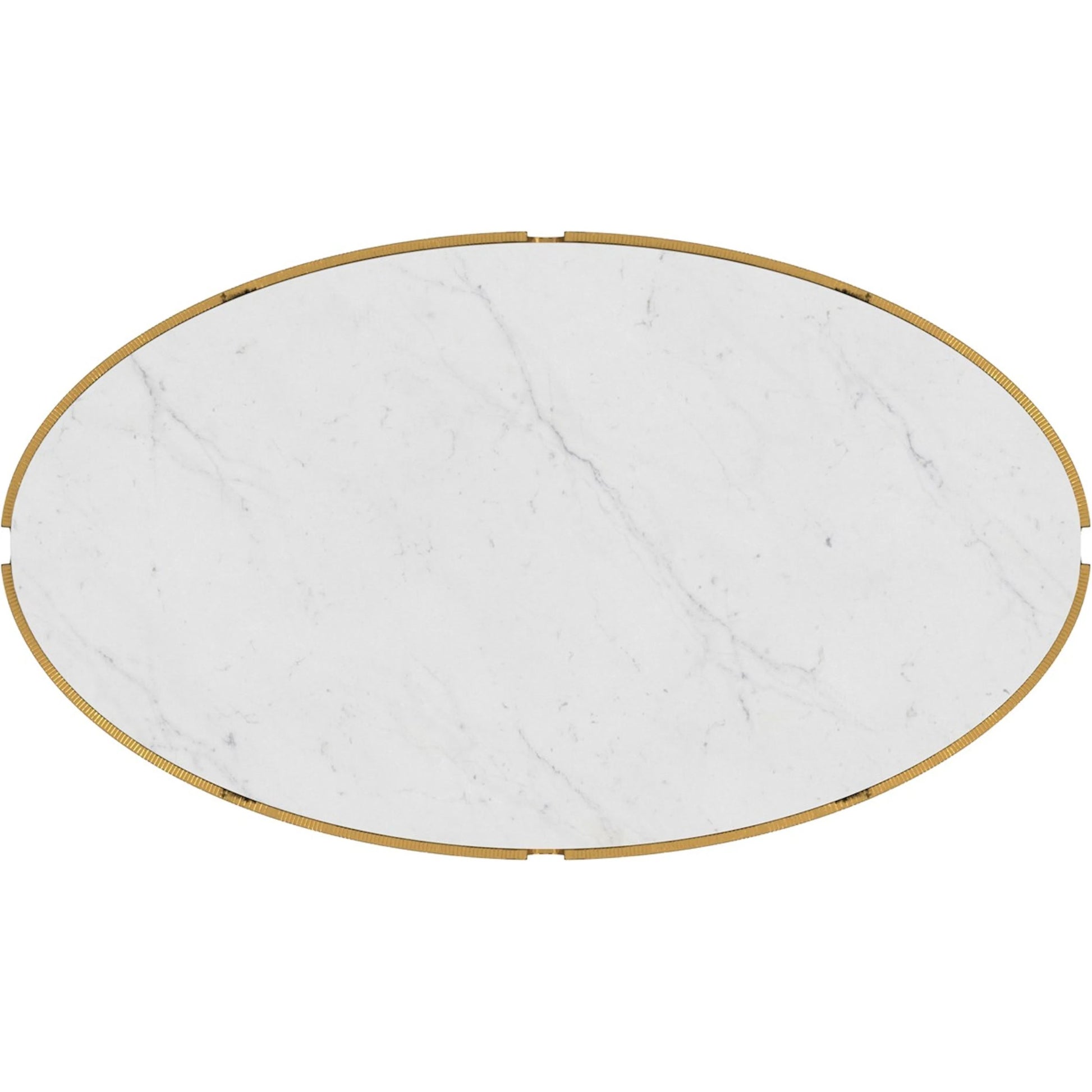 Iron and Stone Coffee Table by Global Views in antique gold. Made from iron, honed white marble in a transitional style.