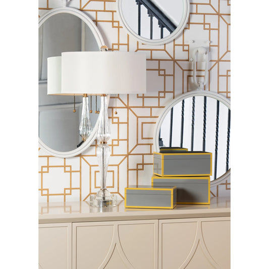 Naomi Lamp by Wildwood in clear, antique. Made from crystal, glass in a traditional style.