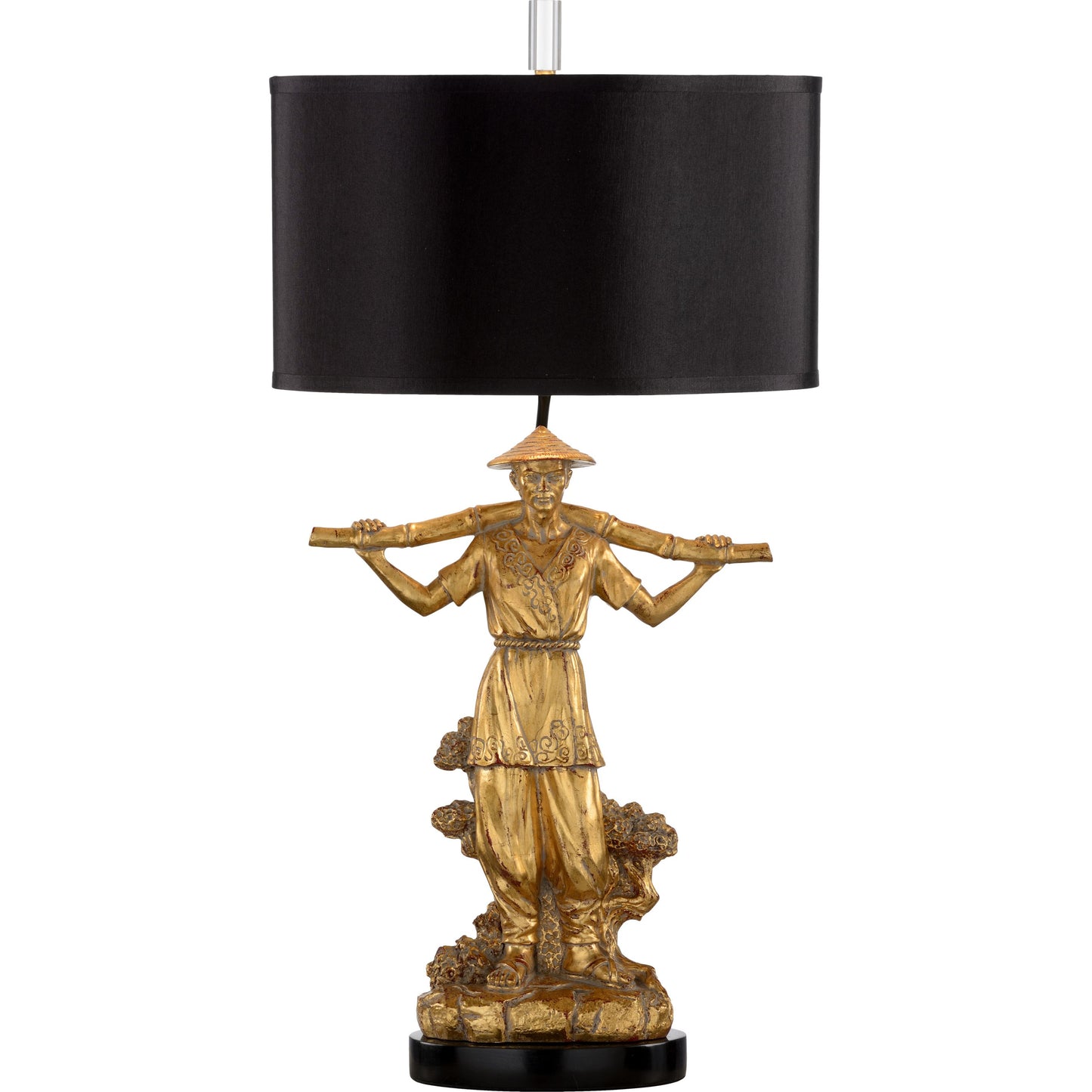 001 SR-386041 | Primary Silo | Mr. Wynn Lamp by Wildwood in gold leaf, natural black. Made from unique in a eclectic & global style.