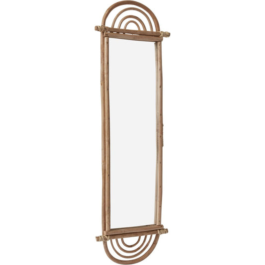 Arcos Long Mirror by Accent Decor in natural. Made from wood in a modern style.