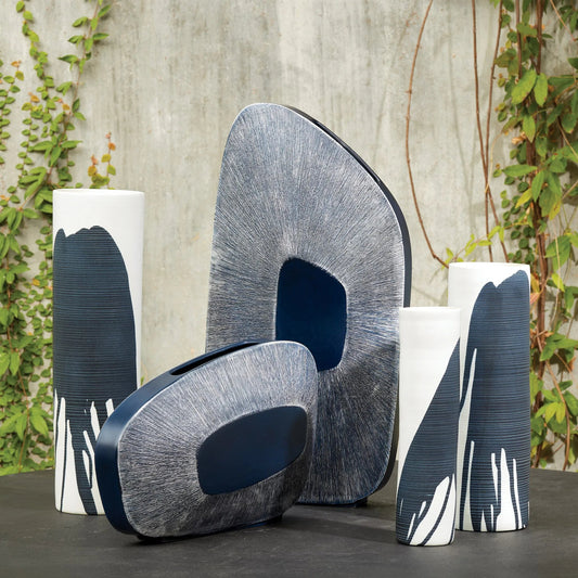 Offset Square Scratch Vase by Global Views. Made from ceramic in a unique style.