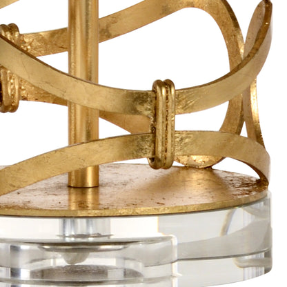Dazzling Lamp by Wildwood in antique gold leaf, clear. Made from other: metal in a modern style.