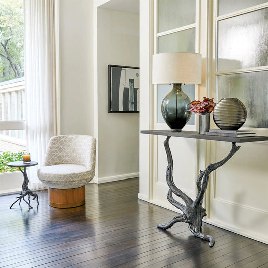Monterey Console by Global Views in natural and marble. Made from unique in a modern style.