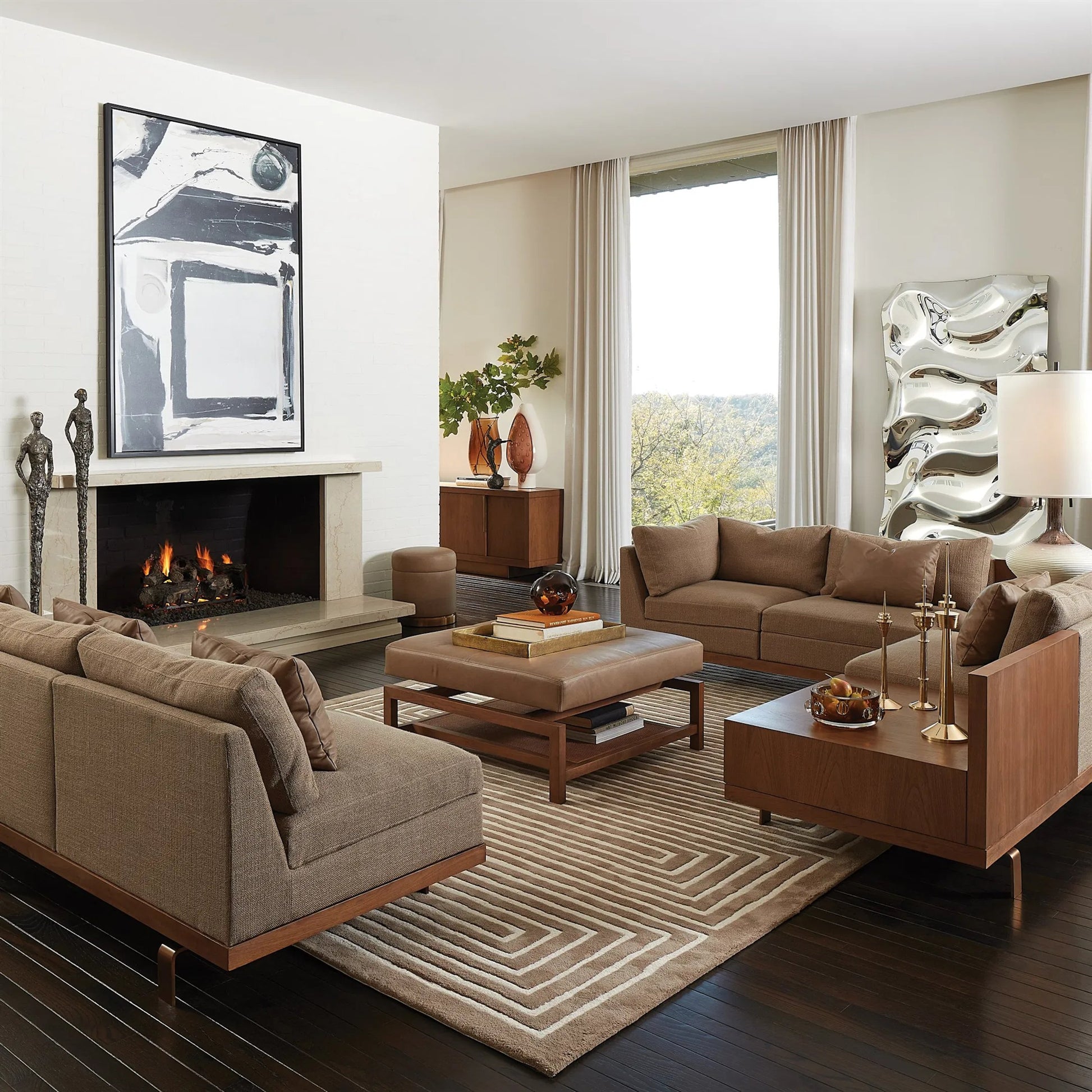 Ben Floor Mirror by Global Views in silver. Made from unique in a modern style.