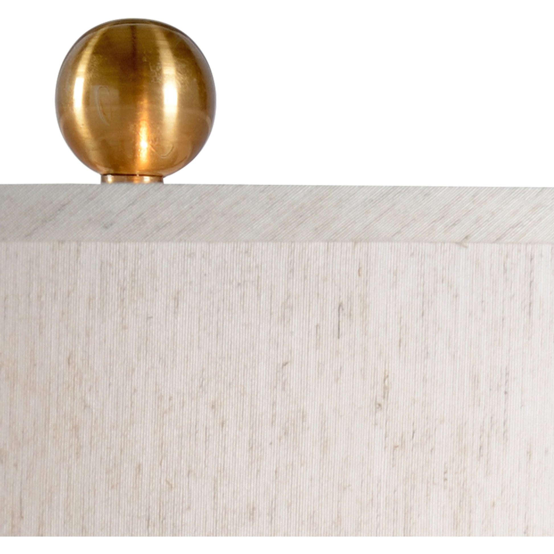 Adele Lamp by Wildwood in natural white, antique brass. Made from stone in a transitional style.