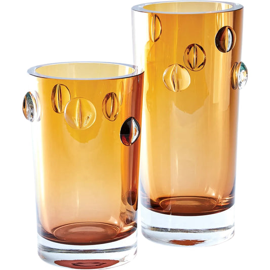 Glass Collection Vase by Global Views in amber. Made from unique in a eclectic & global style.