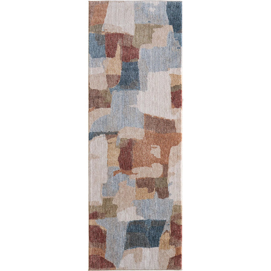 Pearson PRS39SDF Indoor/Outdoor Rug by Feizy in blue, ivory, orange. Made from polyester in a unique style.