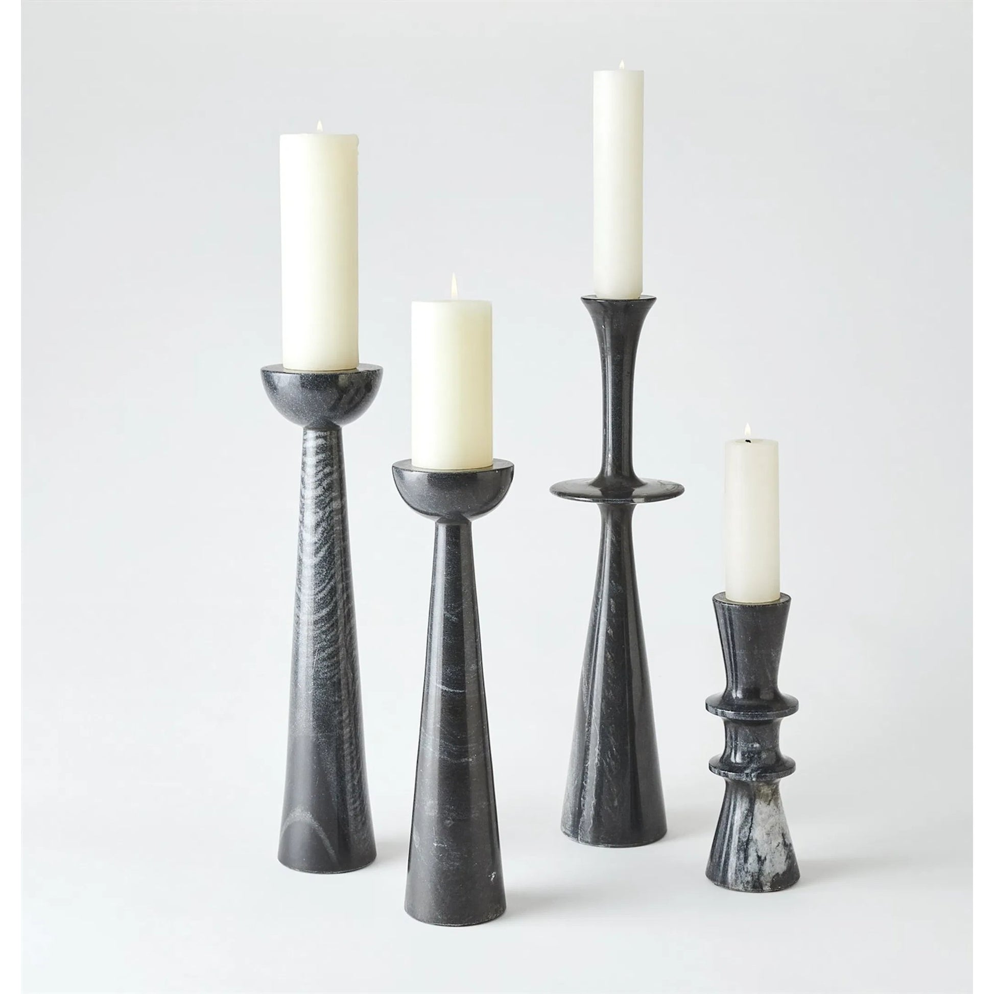 Center Flair Candle Stand by Global Views in marble. Made from unique in a modern style.