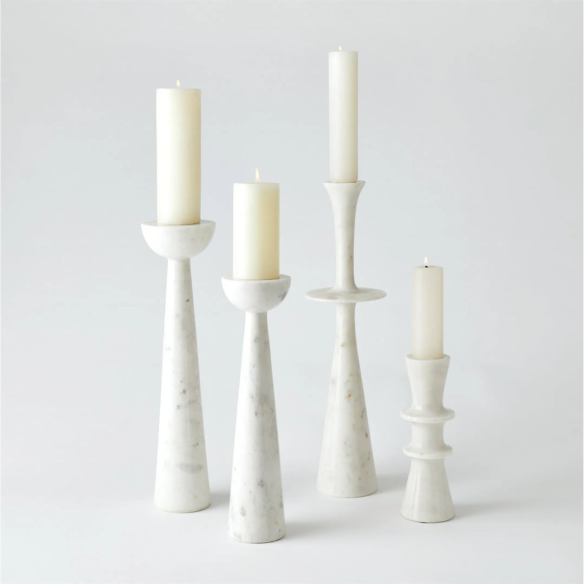 Center Flair Candle Stand by Global Views in marble. Made from unique in a modern style.