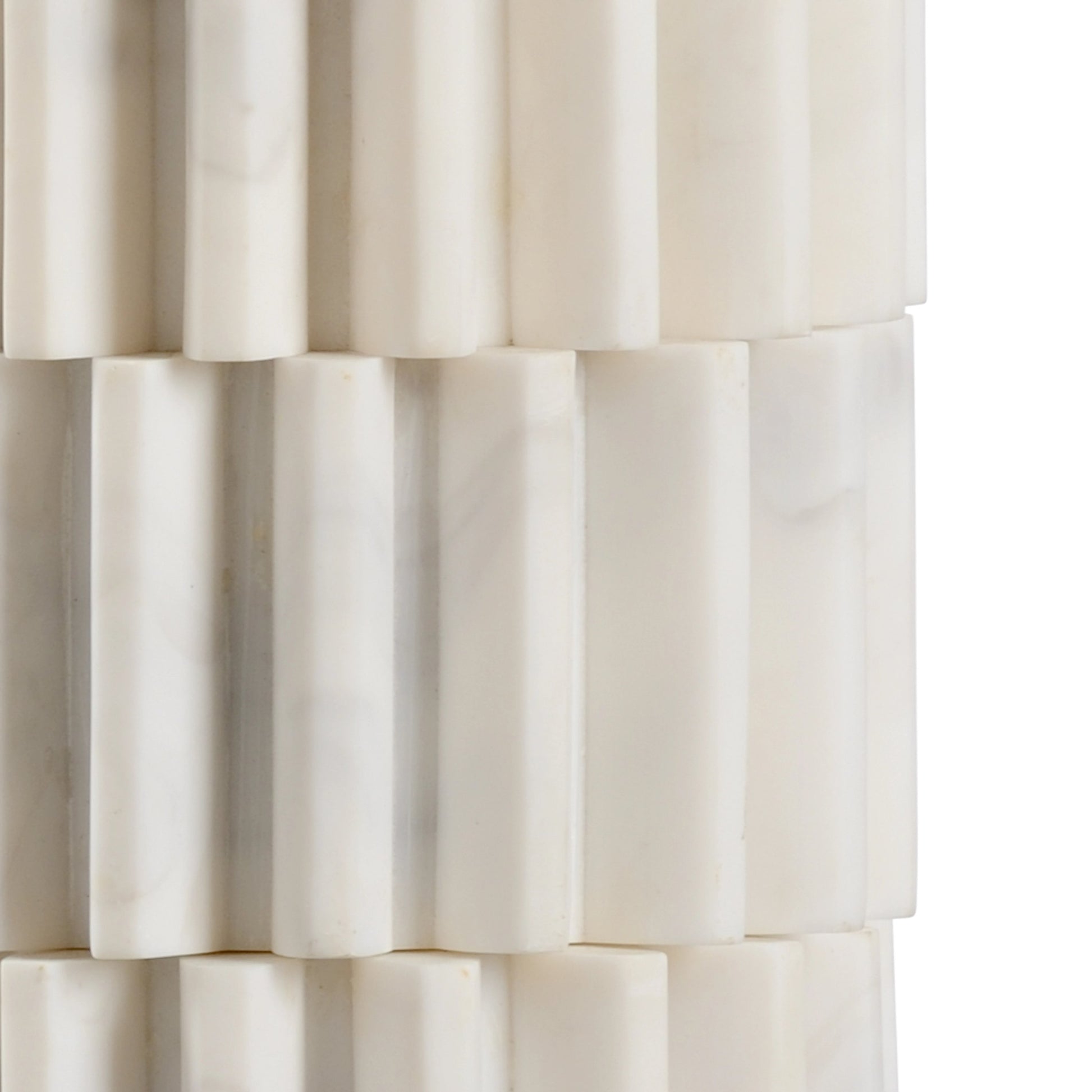 Langdon Lamp by Wildwood in natural white stone, clear. Made from composite in a coastal style.