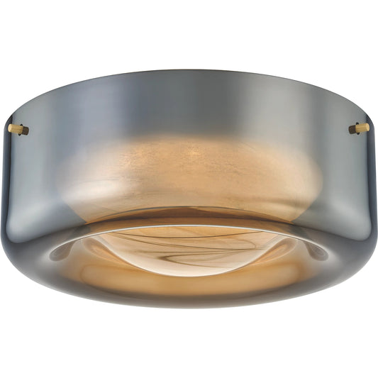 Eldred Flush Mount by Hudson Valley in aged brass. Made from unique in a modern style.