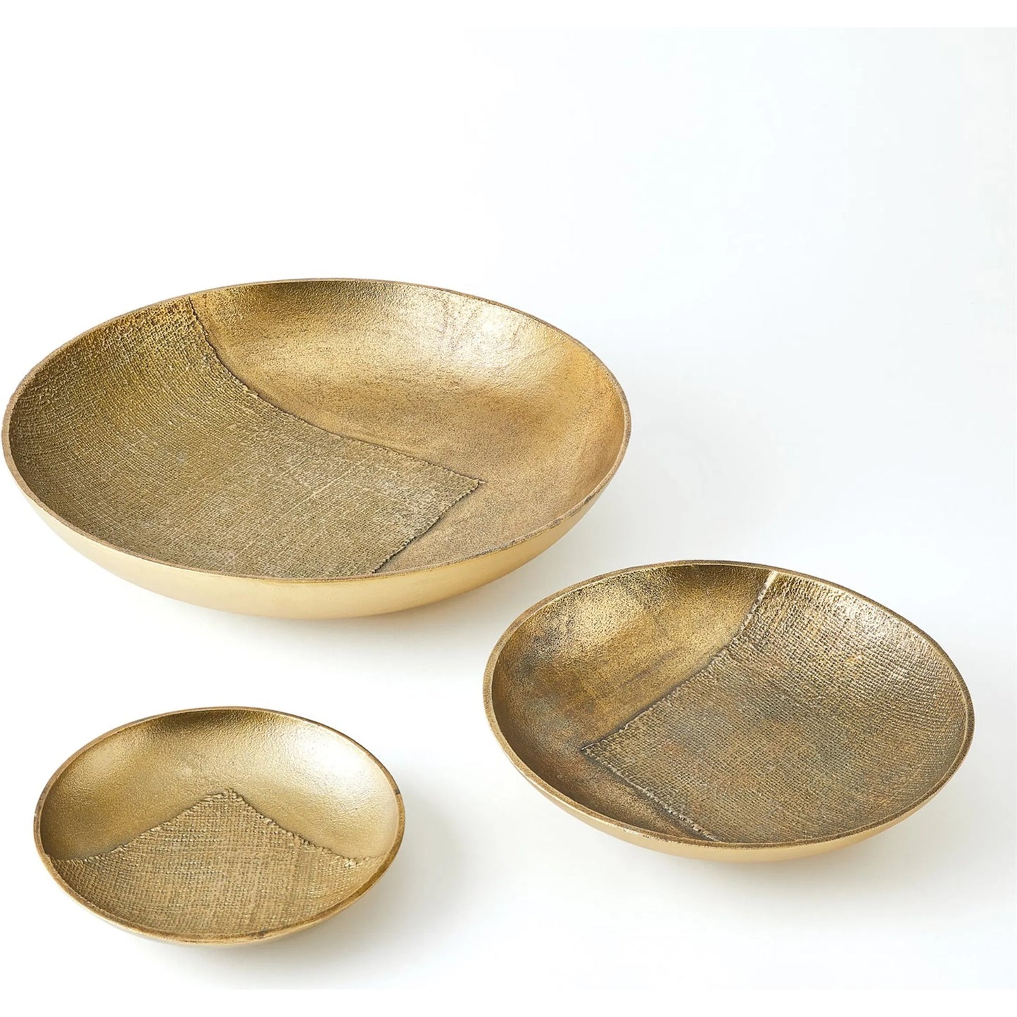 002 SI-2323907 | Additional Silo | Linen Large Round Tray by Global Views in sand and brass. Made from unique in a modern style.