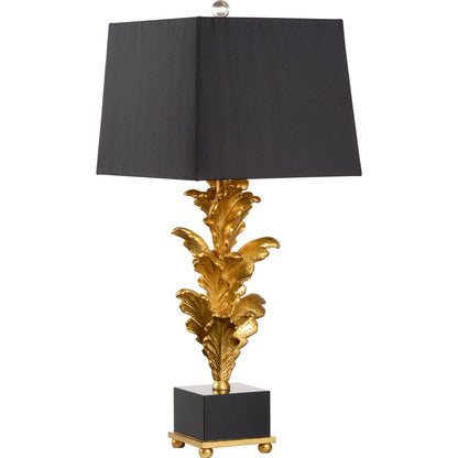 Mar-A-Lago Lamp by Wildwood in antique gold leaf, black, antique gold leaf. Made from composite in a transitional style.