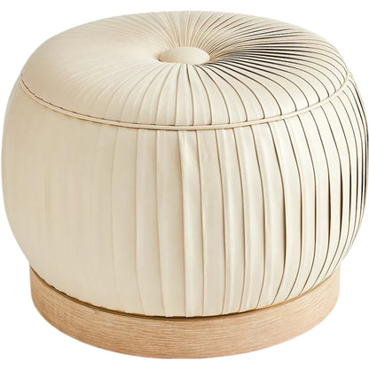 Colette Pouf by Global Views. Made from brass, leather in a modern style.