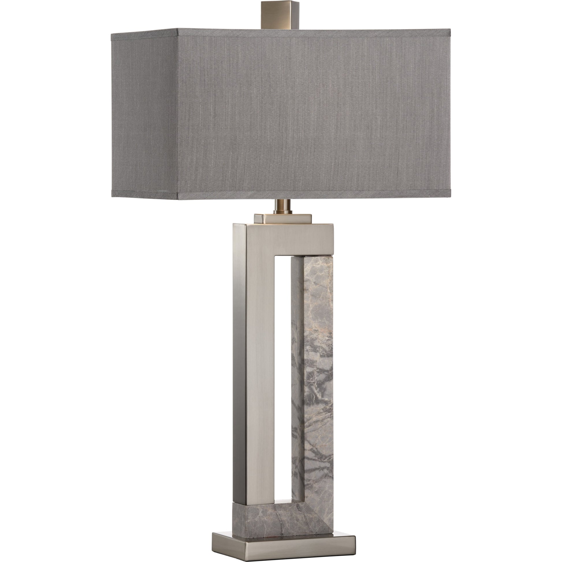 Jaxon Lamp by Wildwood in brushed nickel, natural gray. Made from unique in a modern style.