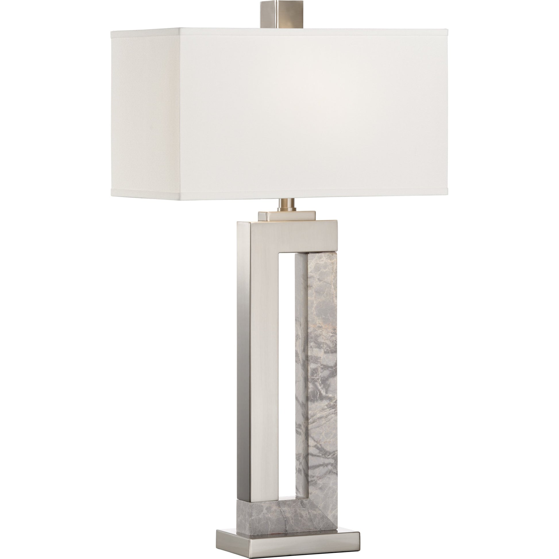 Jaxon Lamp by Wildwood in brushed nickel, natural gray. Made from unique in a modern style.