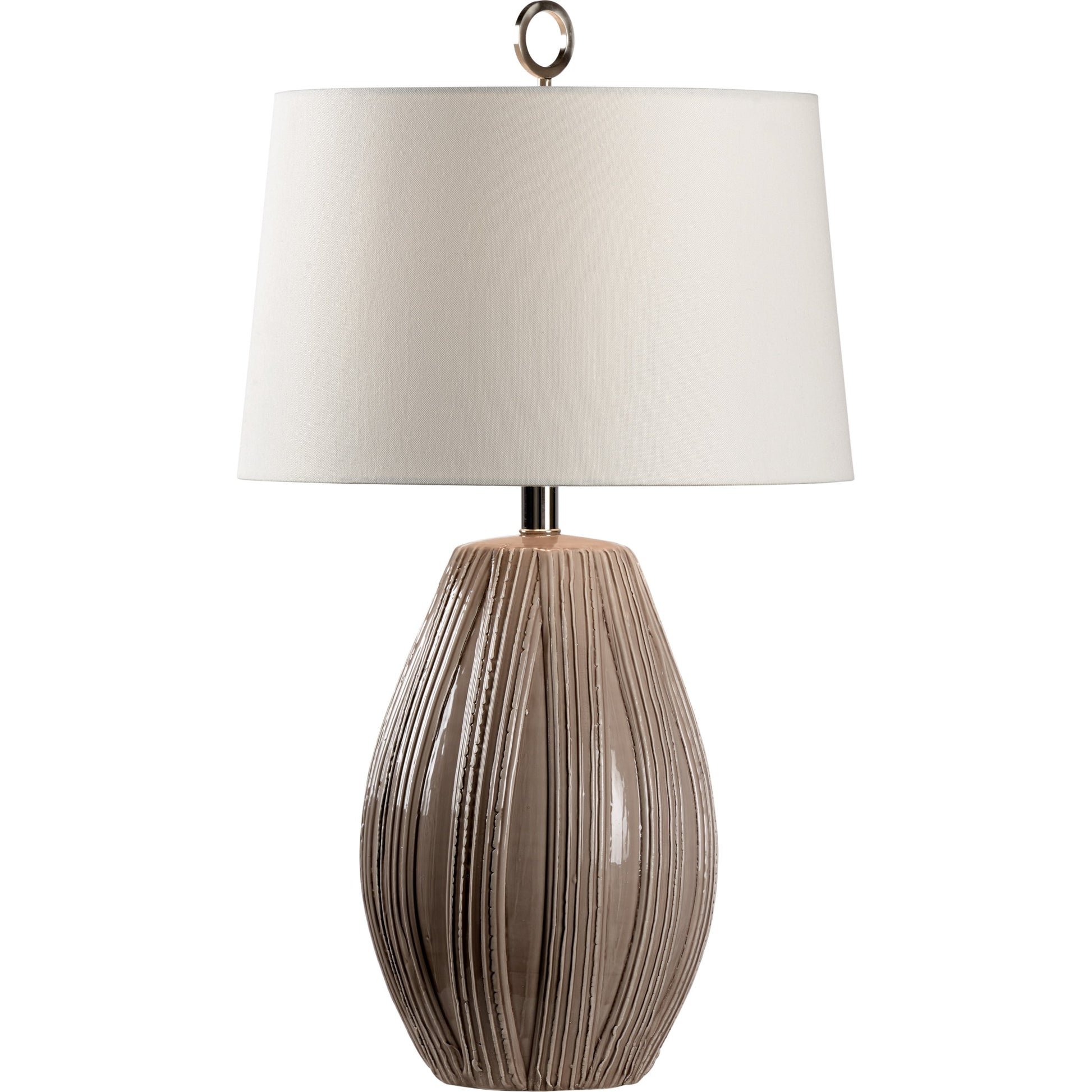 Borghese Lamp by Wildwood in ivory glaze. Made from ceramic in a modern style.