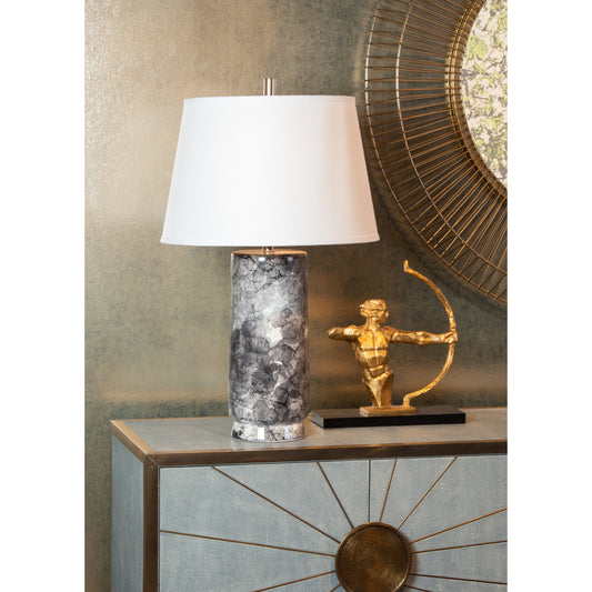Bolle Lamp by Wildwood in black, gray, cream glaze. Made from ceramic in a modern style.