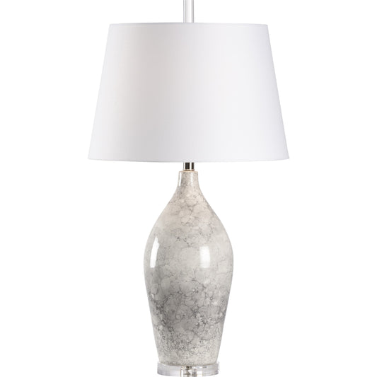 Boccale Gray Lamp by Wildwood in gray. Made from ceramic, acrylic in a coastal style.