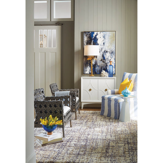 Palm Island Lamp by Wildwood in antique gold leaf, clear. Made from iron in a coastal style.