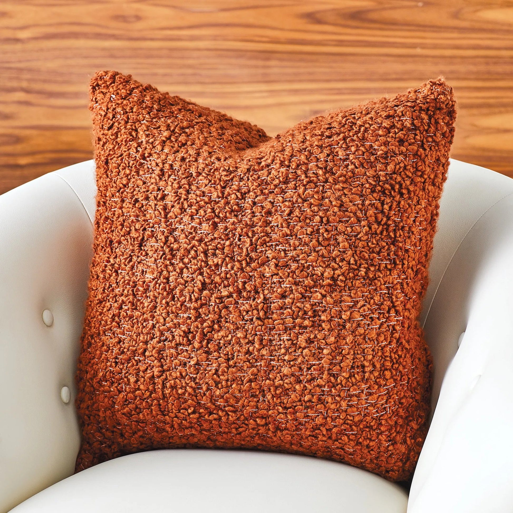 Textured Boucle Pillow by Global Views. Made from surface: 100% polyester in a rustic style.