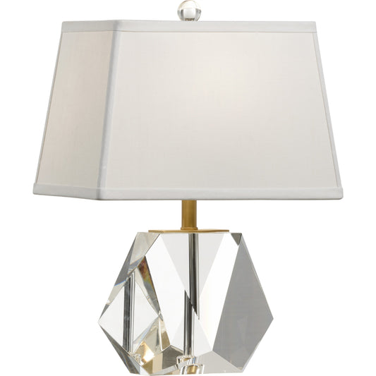 Anson Lamp by Wildwood in clear. Made from crystal in a modern style.