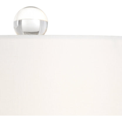 Fiji Lamp by Wildwood in clear, antique brass. Made from crystal in a transitional style.