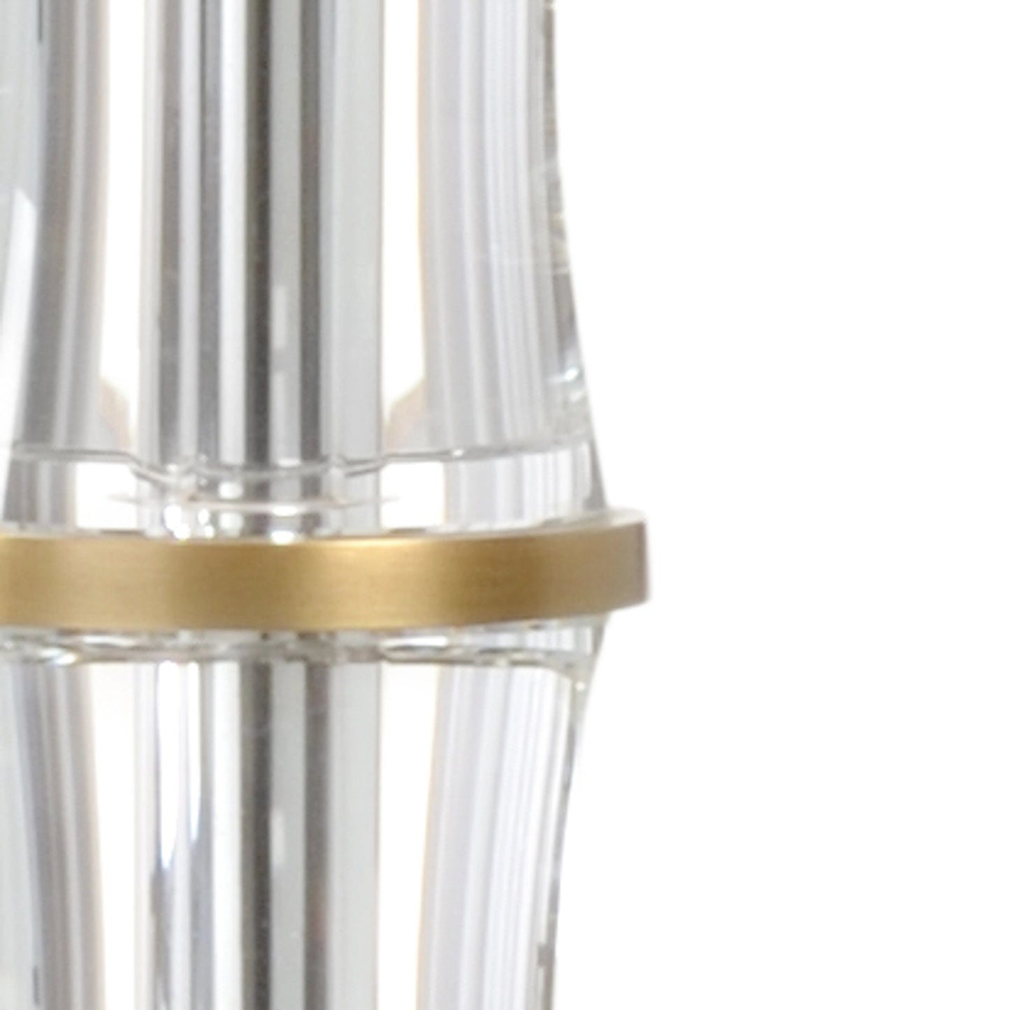 004 SR-385369 | Closeup | Fiji Lamp by Wildwood in clear, antique brass. Made from crystal in a transitional style.