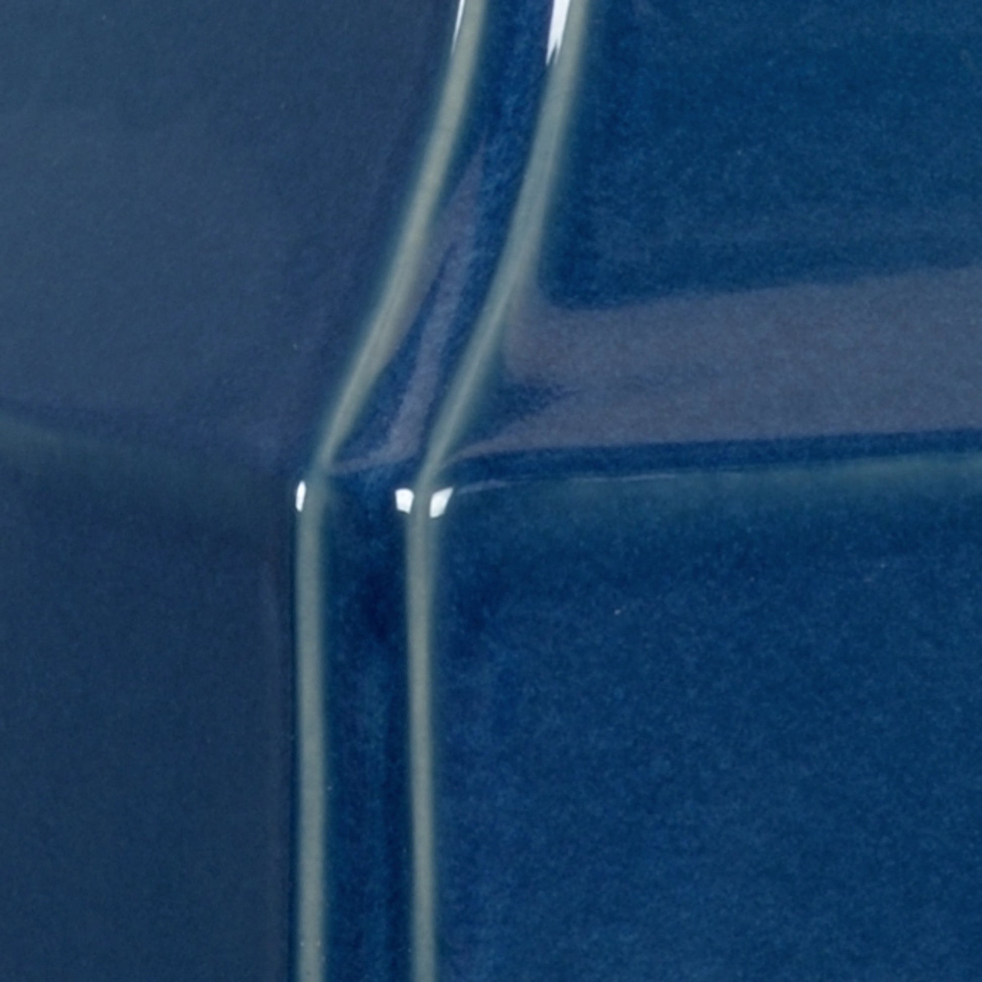 Malone Lamp by Wildwood in cadet blue glaze, antique gold leaf. Made from ceramic in a modern style.