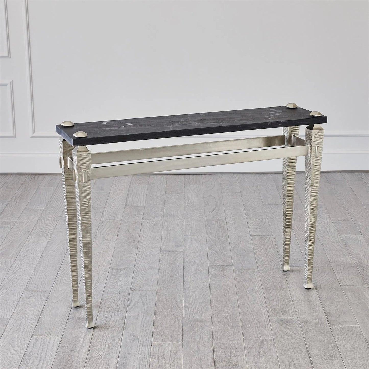 003 SI-2324303 | Lifestyle | Roman Console by Global Views in nickel and marble. Made from unique in a modern style.