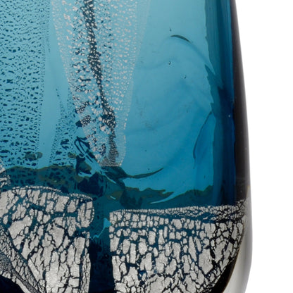 Clauseen Lamp by Wildwood in ocean, silver leaf, clear. Made from glass in a coastal style.