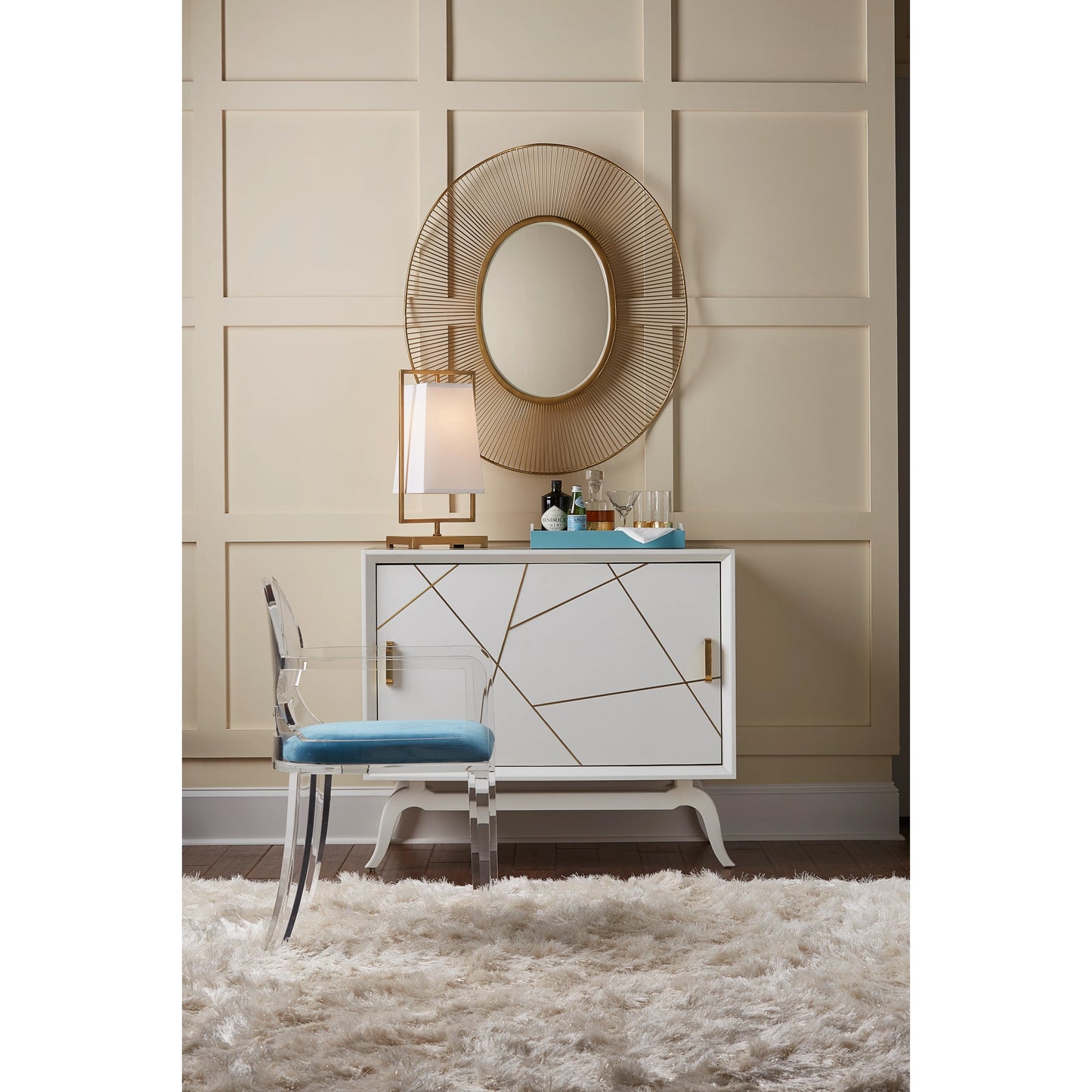 002 SR-384813 | Lifestyle | Belle Meade Lamp by Wildwood in antique brass. Made from iron in a transitional style.