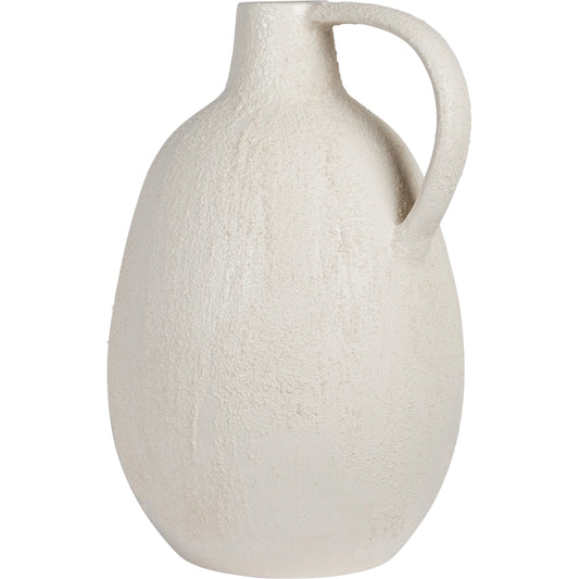 Hoop Handle Jar by Bradburn Home in white. Made from ceramic in a modern style.