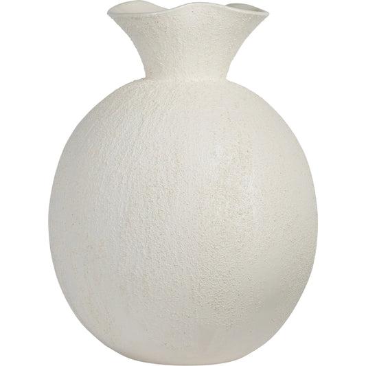 Floral Top Vase by Bradburn Home in white. Made from ceramic in a modern style.