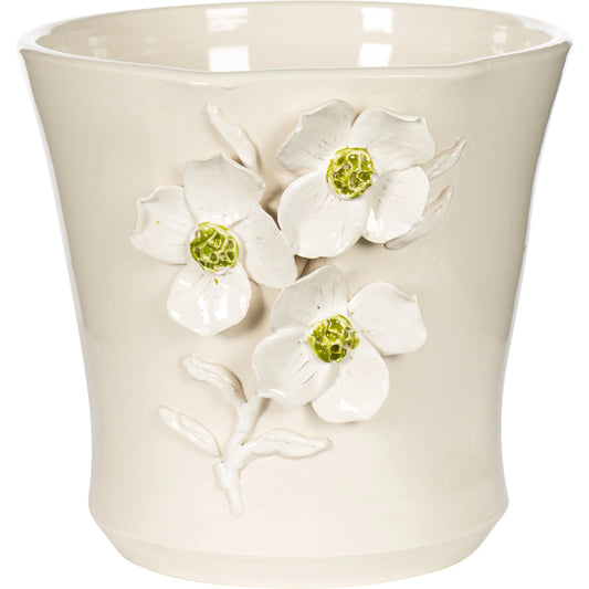 Dogwood Floral Vase by Bradburn Home in white. Made from ceramic in a cottage & farmhouse style.