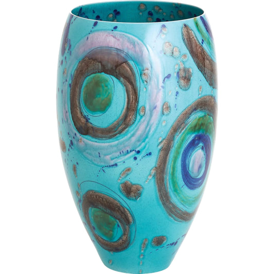 Blue Spots Vase by Global Views. Made from ceramic in a coastal style.