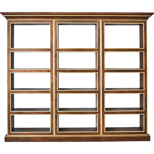Left Library Bookcase by Global Views in red and walnut. Made from unique in a unique style.
