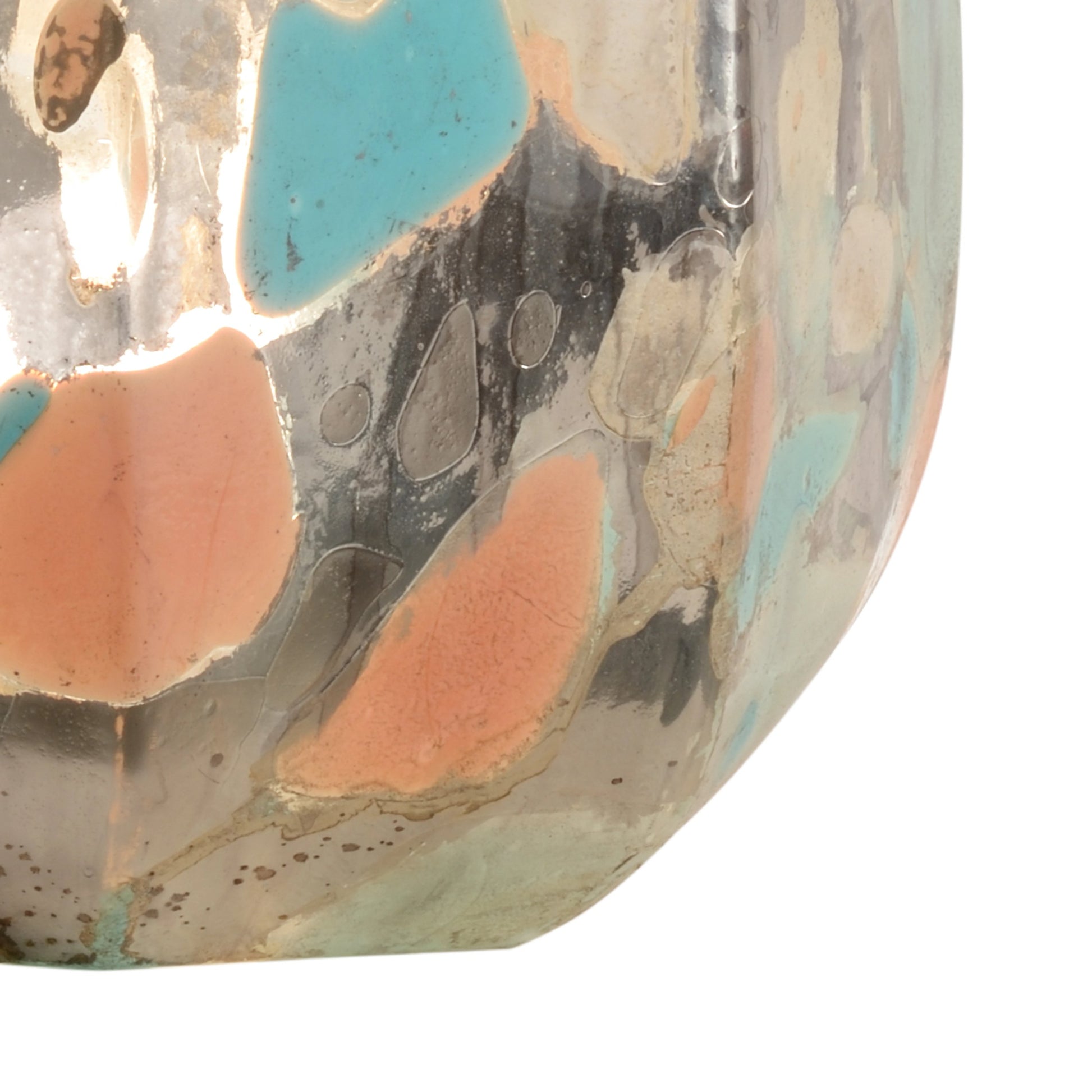Yes Please II Lamp by Wildwood in metallic silver, multicolor. Made from art glass in a rustic style.