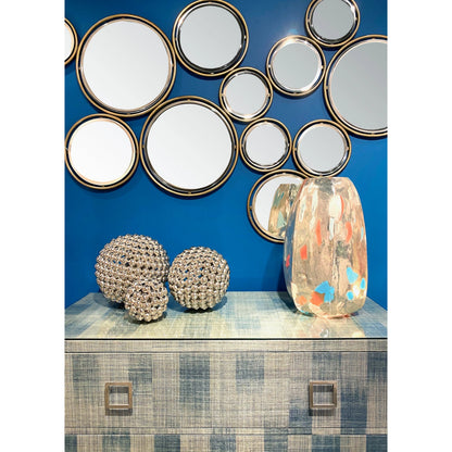 Yes Please II Lamp by Wildwood in metallic silver, multicolor. Made from art glass in a rustic style.