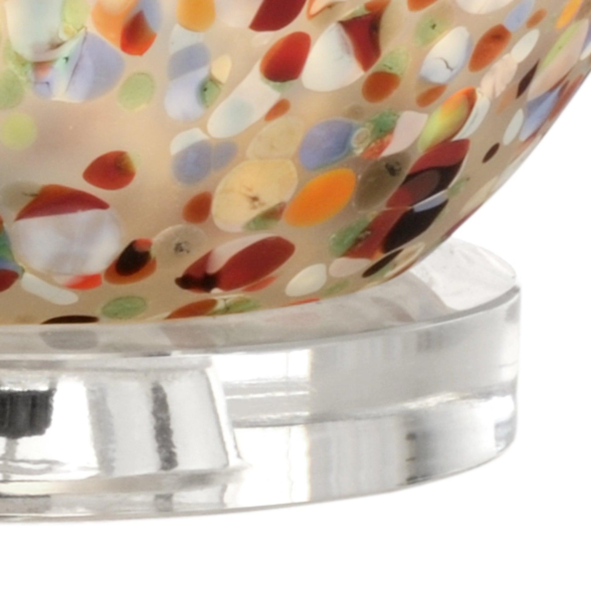 Auntie Dot Lamp by Wildwood in multi color, clear. Made from art glass in a transitional style.