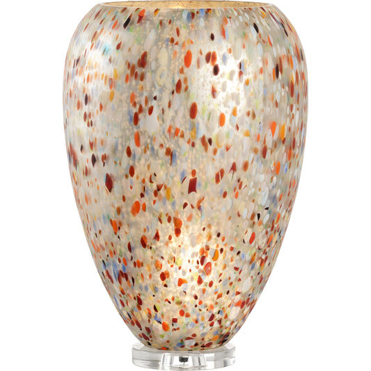 Auntie Dot Lamp by Wildwood in silver, blue, red. Made from art glass in a transitional style.