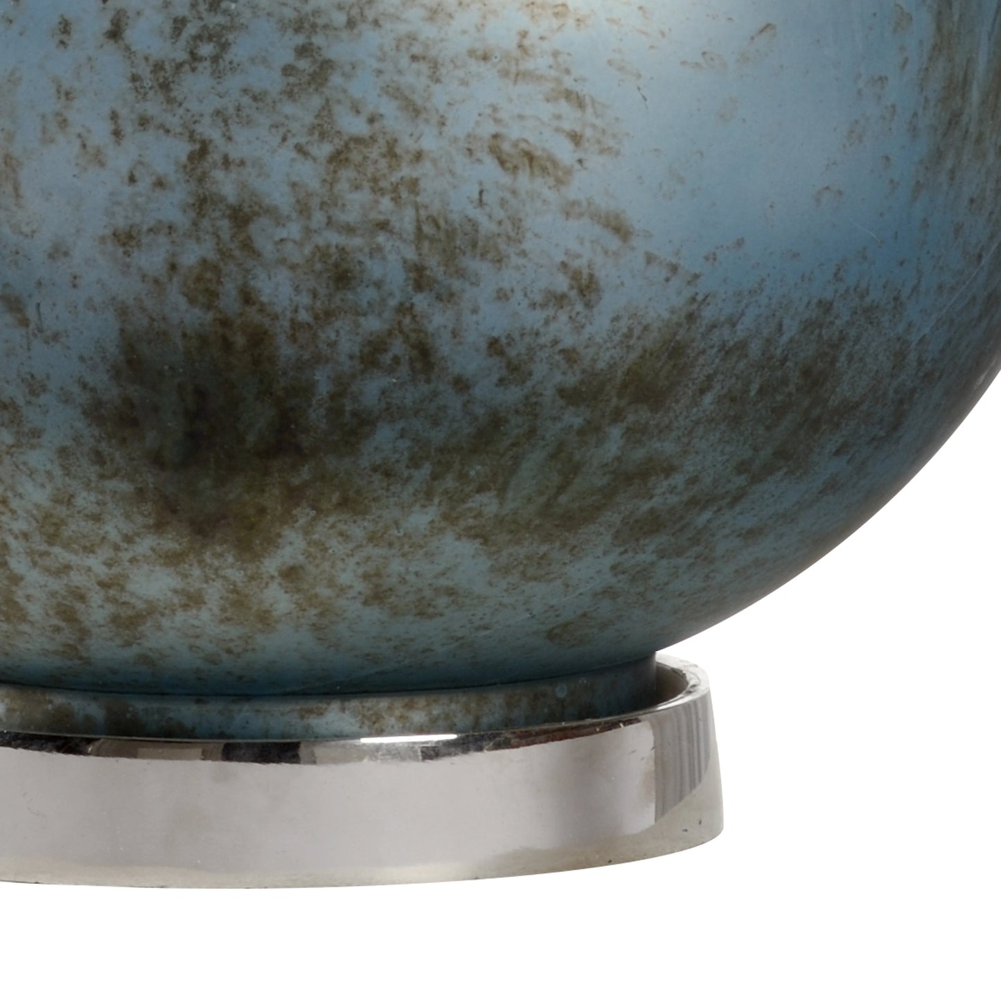 002 SI-2104340 | Closeup | Blue Misty Lamp by Wildwood in blue mist, polished nickel. Made from unique in a modern style.