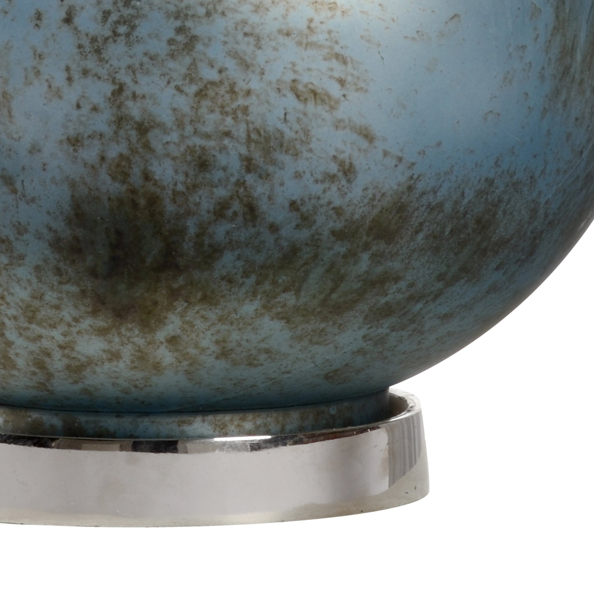 Blue Misty Lamp by Wildwood in blue mist, polished nickel. Made from unique in a modern style.