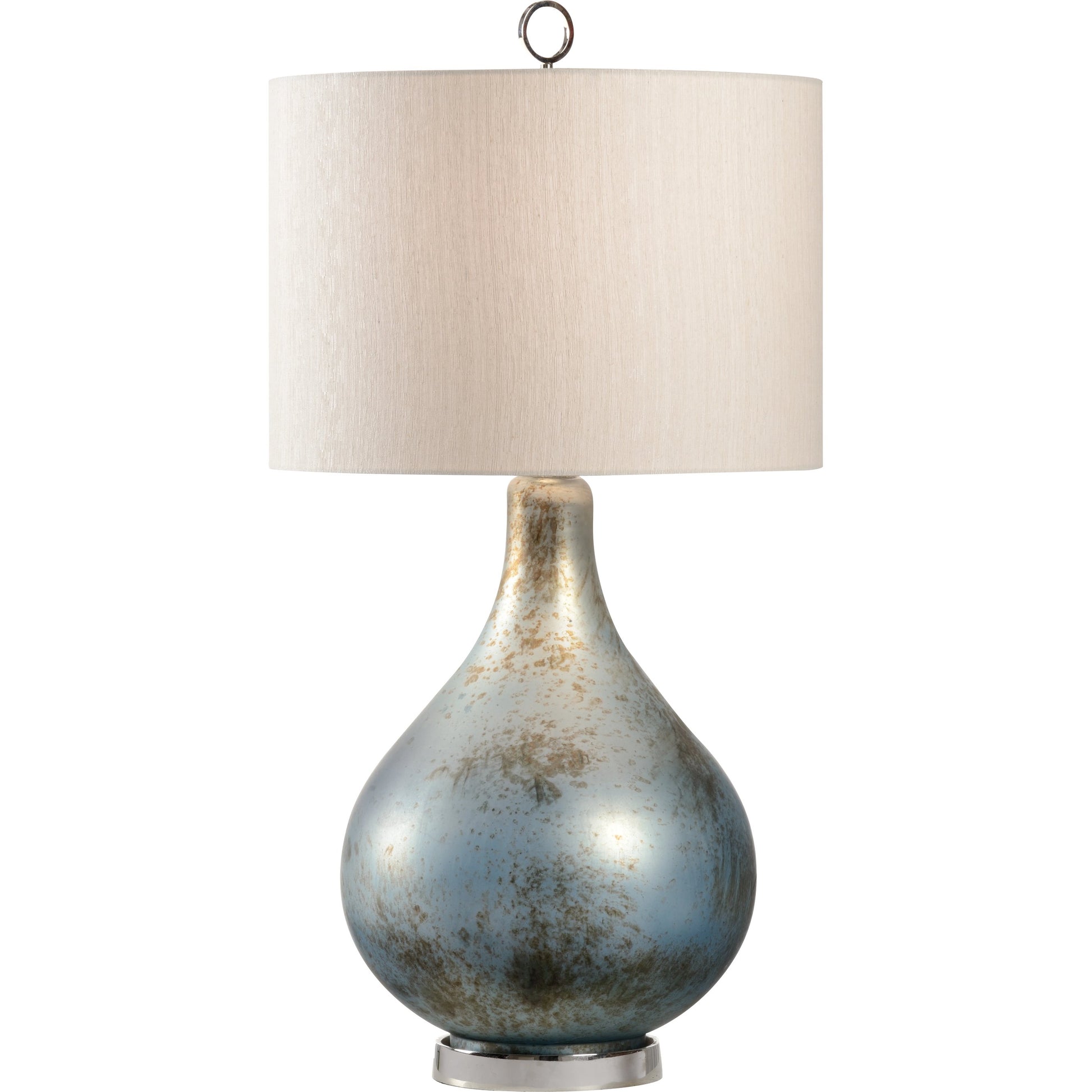 Blue Misty Lamp by Wildwood in blue mist, polished nickel. Made from unique in a modern style.