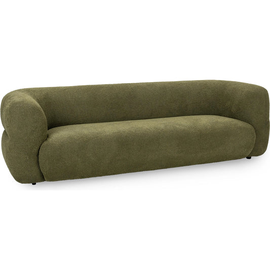 Faris Upholstered Fabric Sofa by Classic Home in dark olive. Made from 95% polyester, 5% cotton, plastic in a unique style.