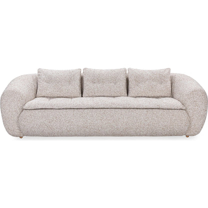 Ember Upholstered Fabric Sofa by Classic Home in cream white. Made from 77% polyester, 23% acrylic, rubberwood in a transitional style.