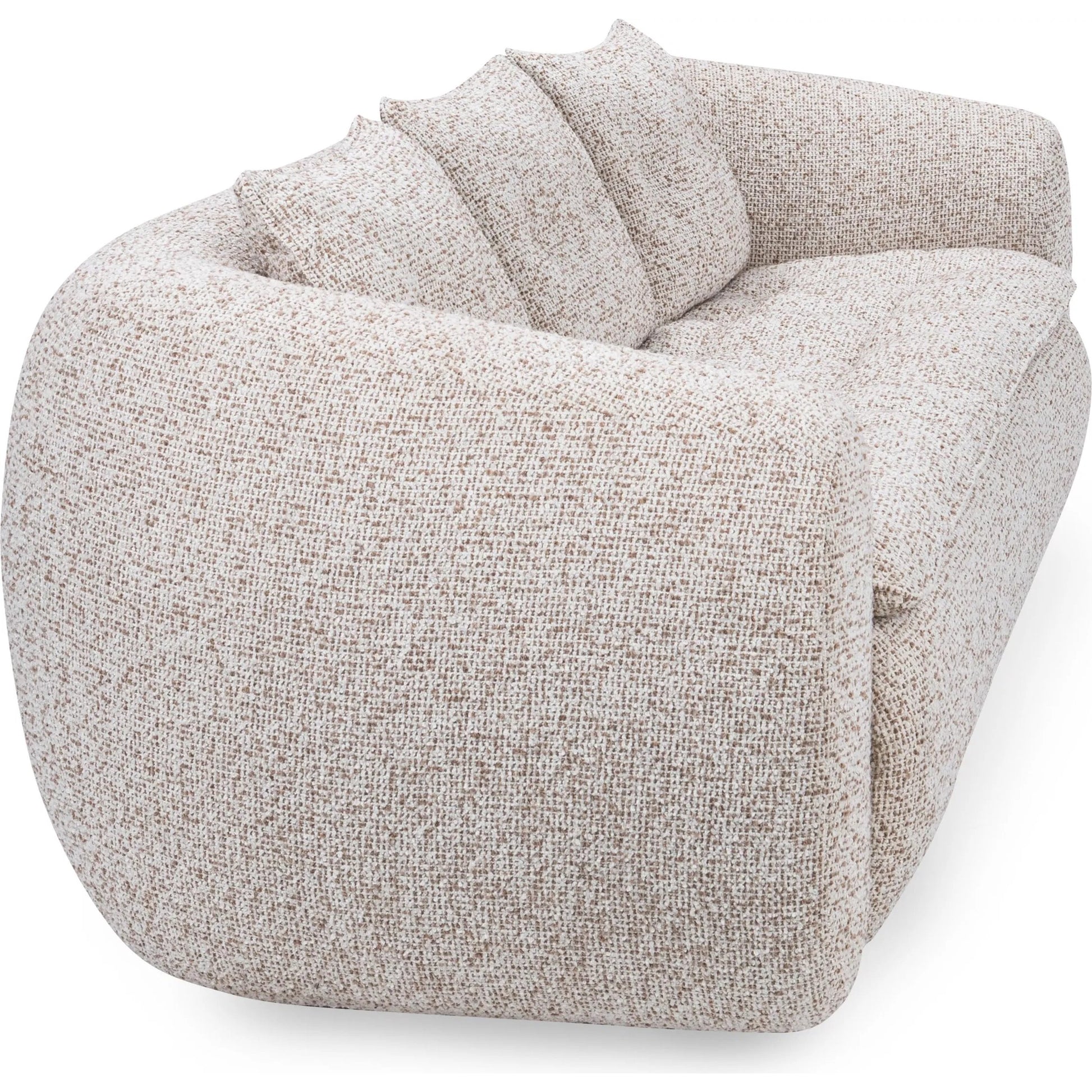 Ember Upholstered Fabric Sofa by Classic Home in cream white. Made from 77% polyester, 23% acrylic, rubberwood in a transitional style.