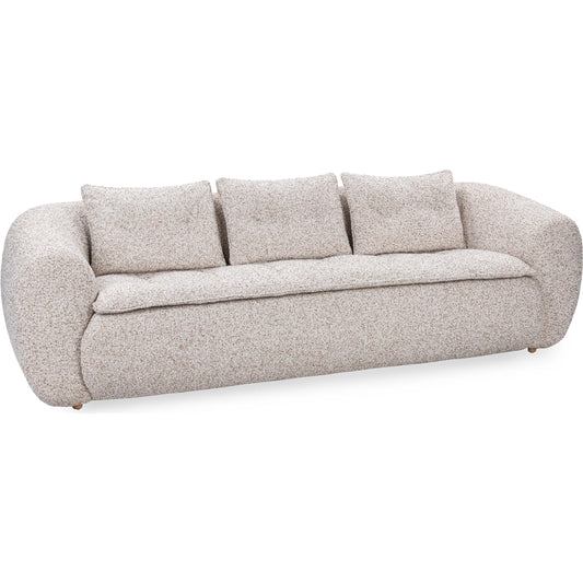 Ember Upholstered Fabric Sofa by Classic Home in cream white. Made from 77% polyester, 23% acrylic, rubberwood in a unique style.