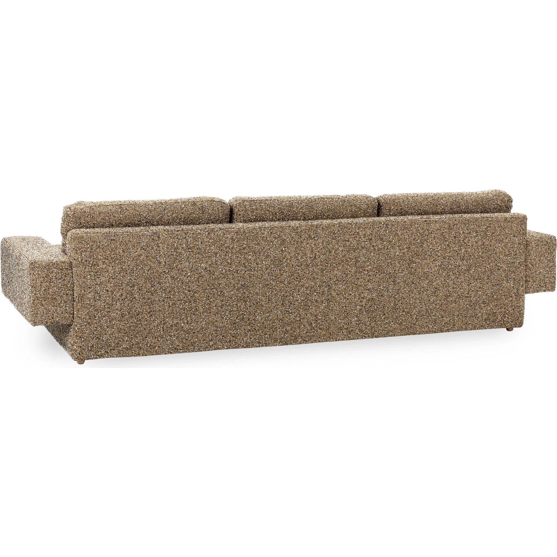 Lucca Upholstered Sofa by Classic Home in honey yellow. Made from 77% polyester, 23% acrylic, rubberwood in a transitional style.